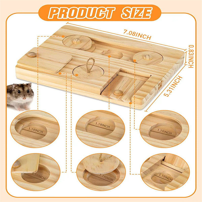 Wooden Hamster Feeder Snack Dispenser