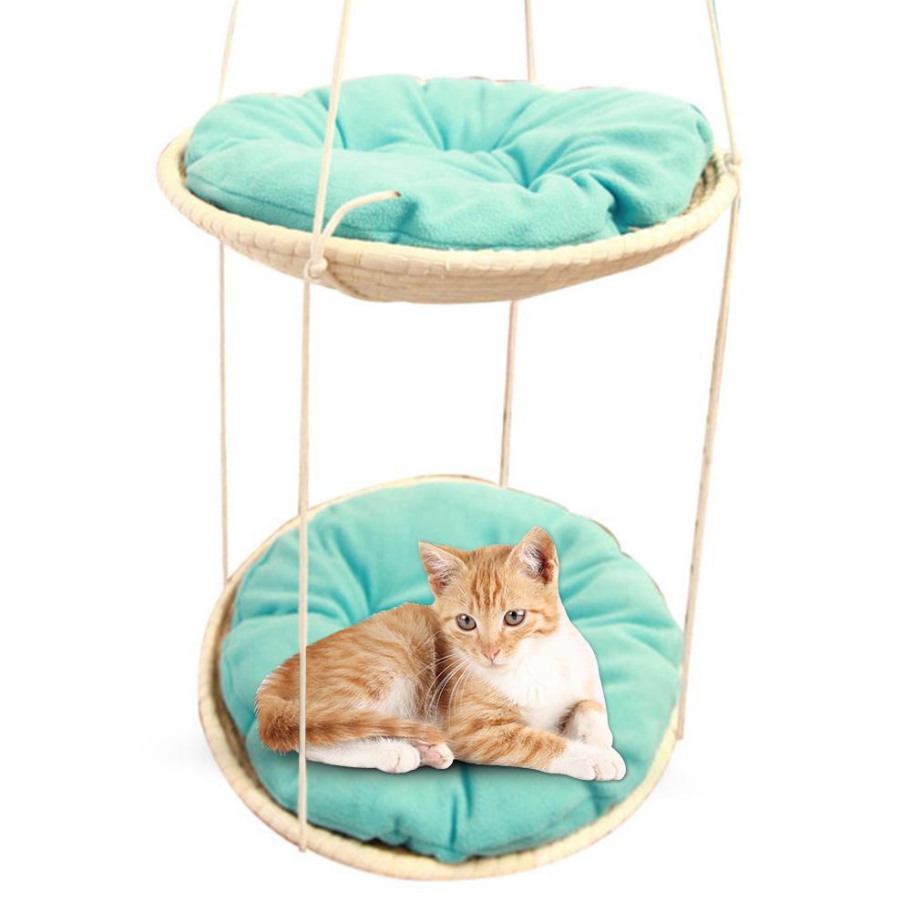 Straw hammock cat climbing frame nest