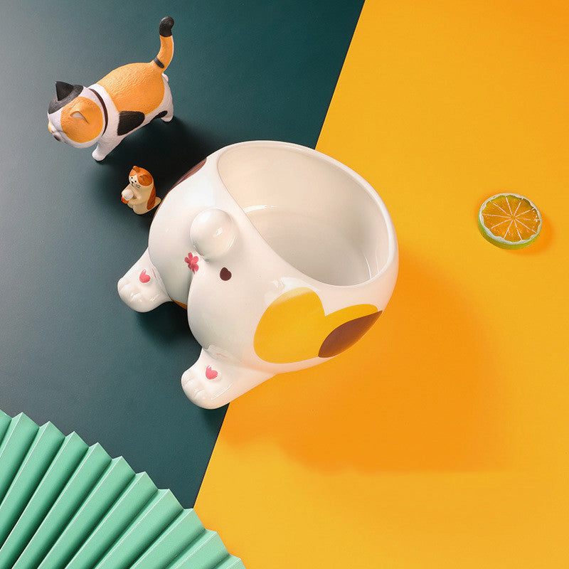 Ceramic Pet Holder High Feeding Bowl