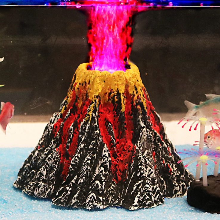 Fish Tank Creative Ornament Volcano