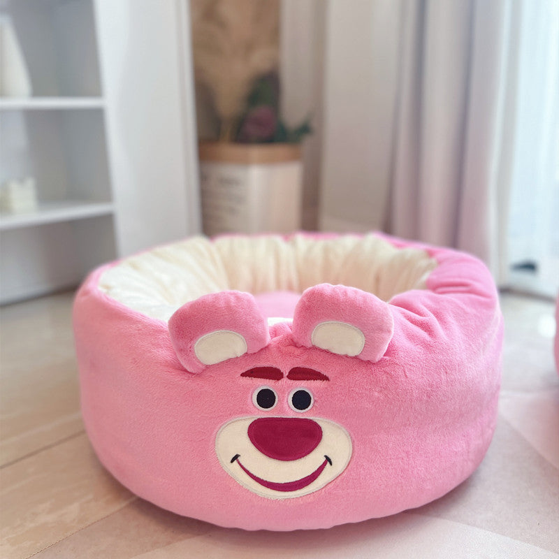 Universal Winter Plush Pet Cushion Round Bed