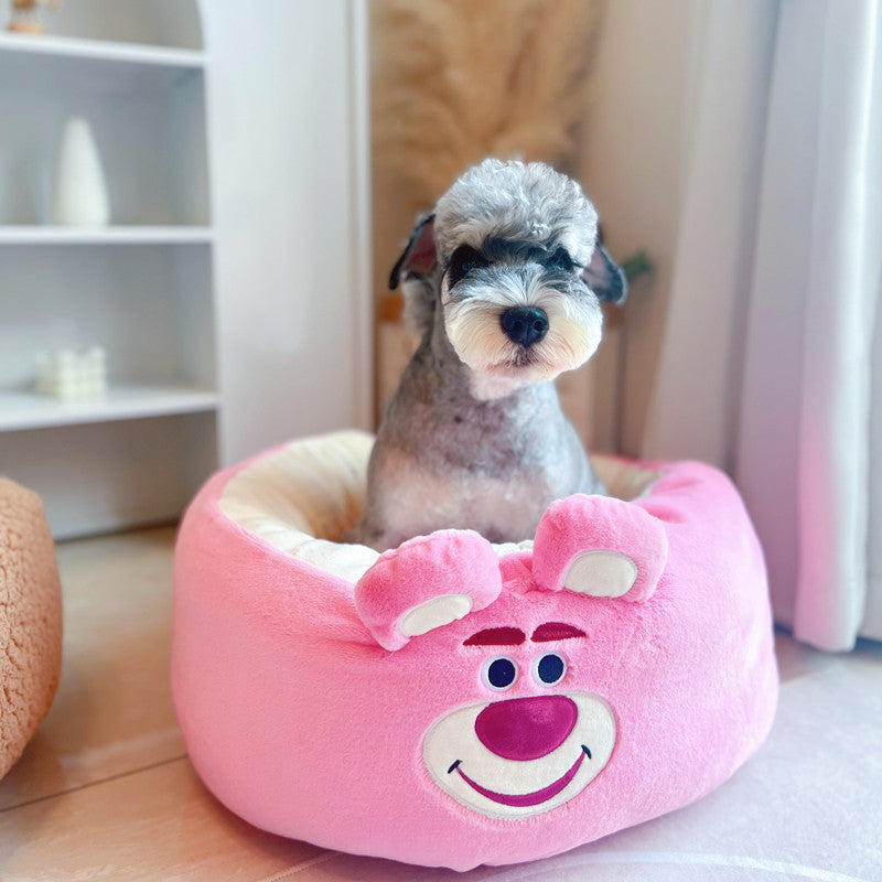 Universal Winter Plush Pet Cushion Round Bed