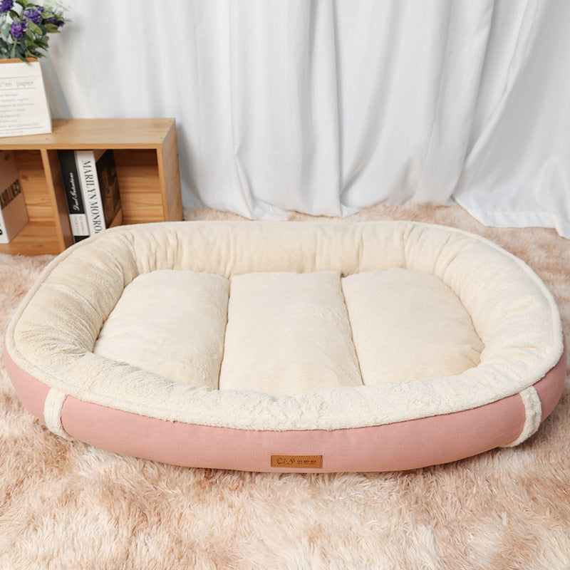 Linen Round Non-slip Pet Bed